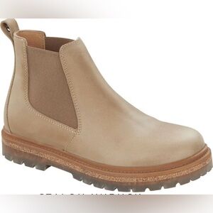 Birkenstock Women’s Stalon, cream/Tan leather Chelsea boots, size 40 (9)